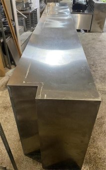 Φούσκα Τοίχου Τετράγωνη Inox 3 Οπών Φ30Cm Με Φίλτρα & Φωτισμό Μεταχειρισμένη